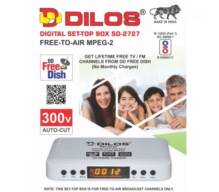 Dilos MPEG-2 SD-2727 DVB-S Digital FTA Set-Top Box