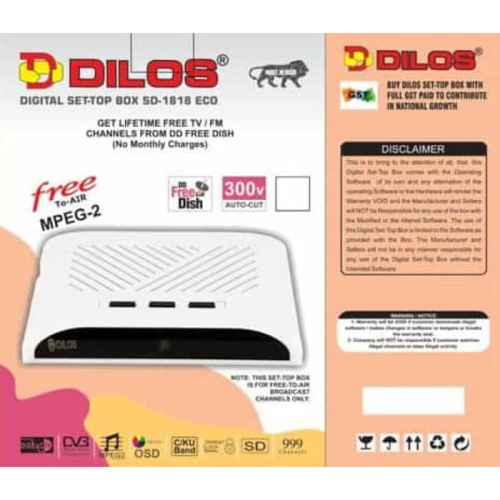 Dilos SD-1818Eco MPEG-2 SD DVB-S Digital FTA Set-Top Box