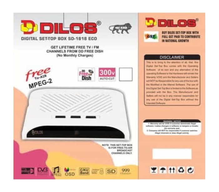 Dilos SD-1818Eco MPEG-2 SD DVB-S Digital FTA Set-Top Box