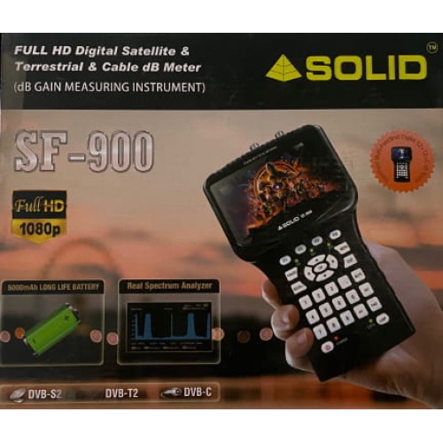 SOLID SF-900 Full HD Digital Satellite, DTT (DVB-T2) & Cable TV dB Meter