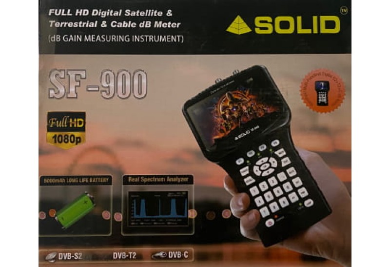 SOLID SF-900 Full HD Digital Satellite, DTT (DVB-T2) & Cable TV dB Meter