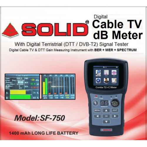 SOLID SF-750 T2+C Combo (BER+MER) dB Meter