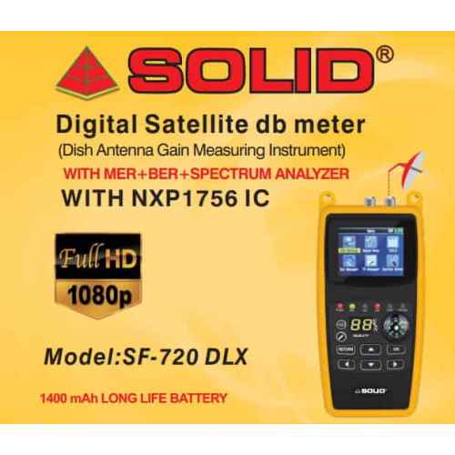 SOLID SF-720 DLX Rechargeable Digital Satellite dB Meter with NXP 1756 IC