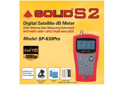 SOLID SF-630Pro S2 Digital Satellite dB Meter with MER+BER+Spectrum Analyzer