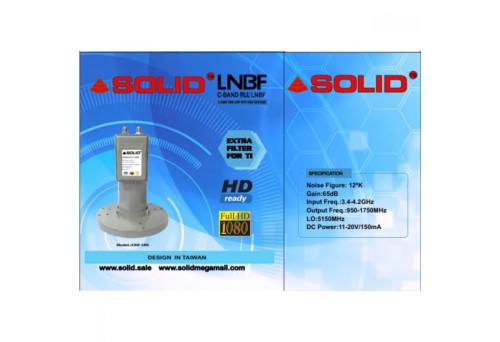 Solid CB2-12K C-Band PLL Twin (Dual Output) LNBF NEW