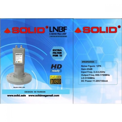 Solid CB2-12K C-Band PLL Twin (Dual Output) LNBF NEW