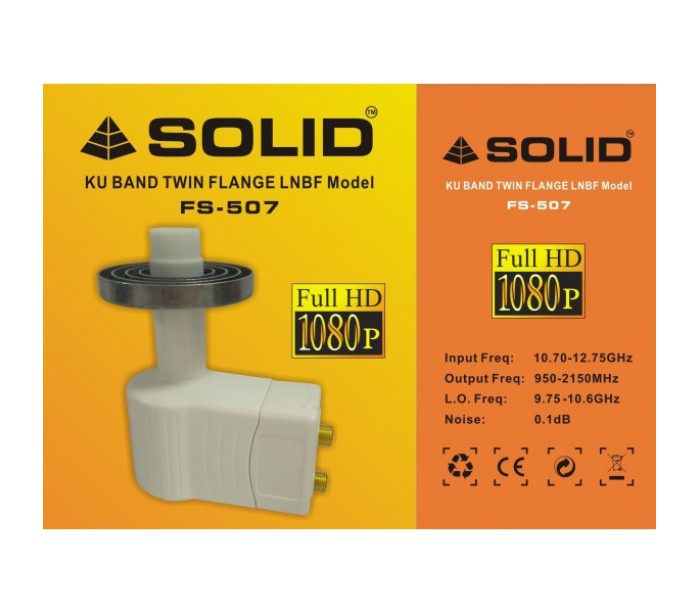 SOLID FS-507 Ku-Band LNB for Prime Focus Dish Antenna - Twin Out