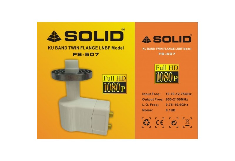 SOLID FS-507 Ku-Band LNB for Prime Focus Dish Antenna - Twin Out