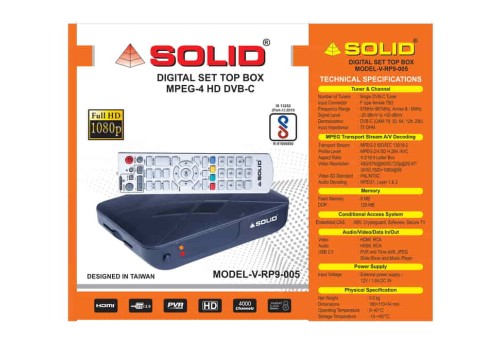 Solid V-RP9-005 DVB-C MPEG-4 Digital Set-Top Box