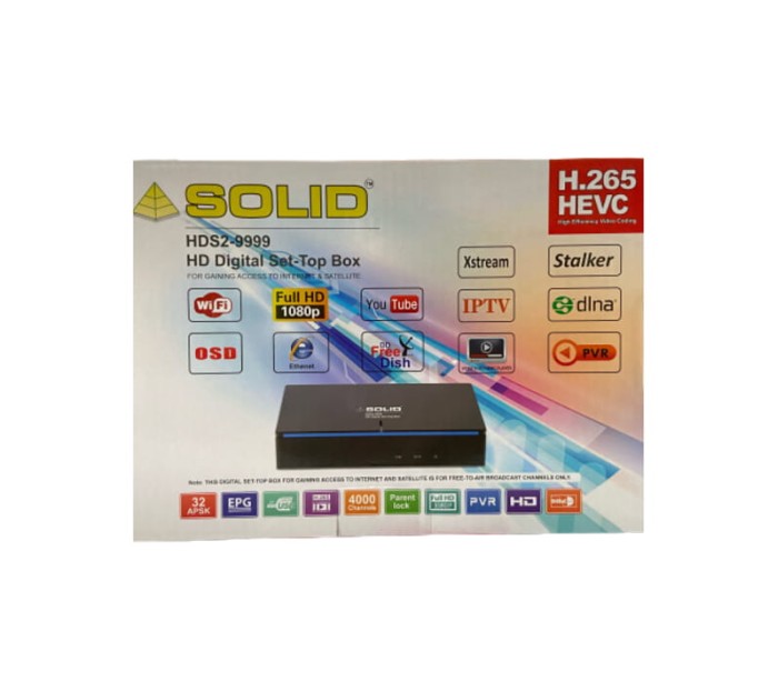 SOLID HDS2-9999 H.265 HEVC DVB-S2 FullHD Digital Set-Top Box