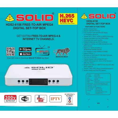 SOLID HDS2-6156 H.265/HEVC DVB-S2 FullHD FTA  Set-Top Box