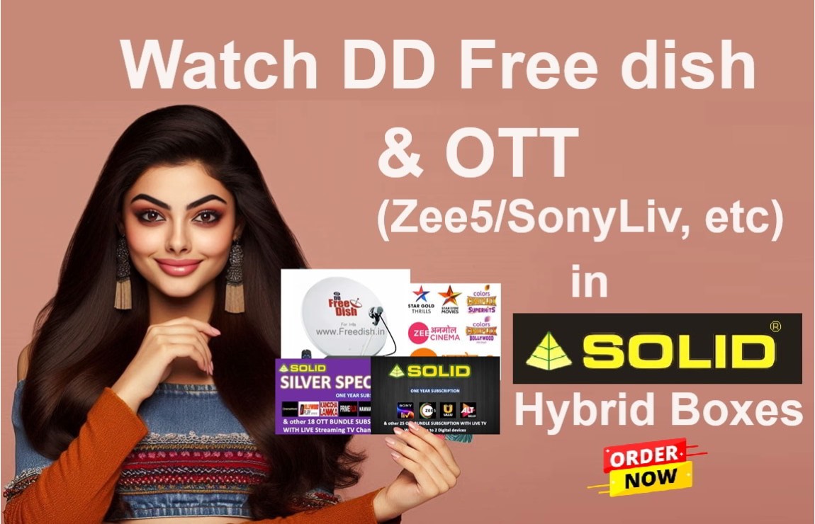 Buy SOLID TV Box, Watch DD Free dish  with OTT Subscriptions