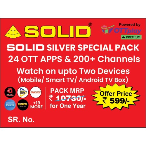 SOLID SILVER 24 OTT APPs BUNDLE PACK ANNUAL SUBSCRIPTION