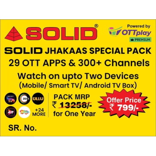 SOLID JHAKAAS ANNUAL PACK - 29 Apps & 300+ Channels