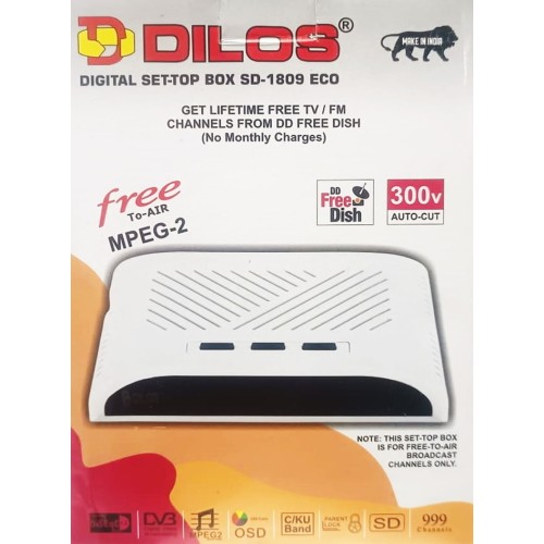 Dilos SD-1809 MPEG-2 SD DVB-S Digital FTA Set-Top Box