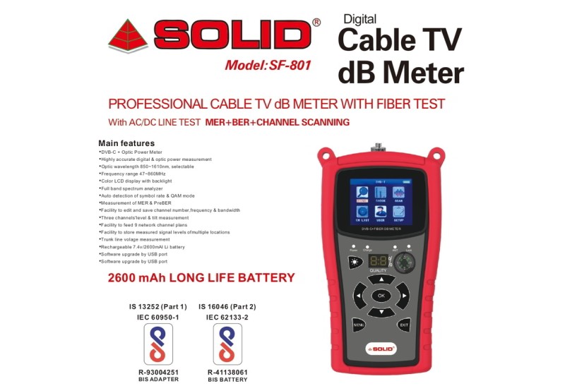 SOLID SF-801 Digital Cable TV dB Meter