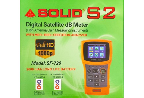 SOLID SF-720 Rechargeable Digital Satellite dB Meter with Torch (2023)