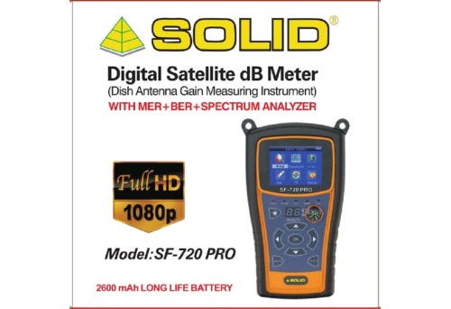 SOLID SF-720 Pro  Rechargeable Digital Satellite dB Meter with Torch