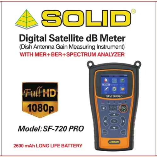 SOLID SF-720 Pro  Rechargeable Digital Satellite dB Meter with Torch