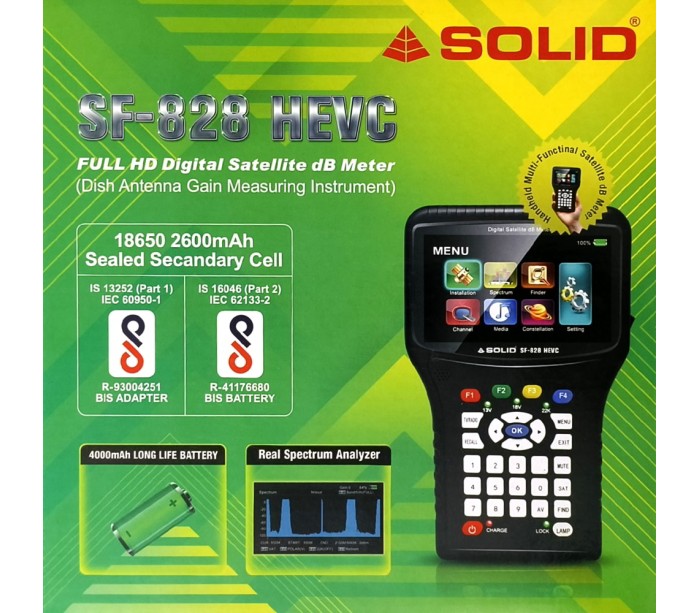 SOLID SF-828 HEVC Full HD Digital Satellite dB Meter