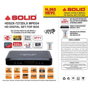 SOLID HDS2X-7272DLX  S2X H.265 HD FTA Set-Top Box