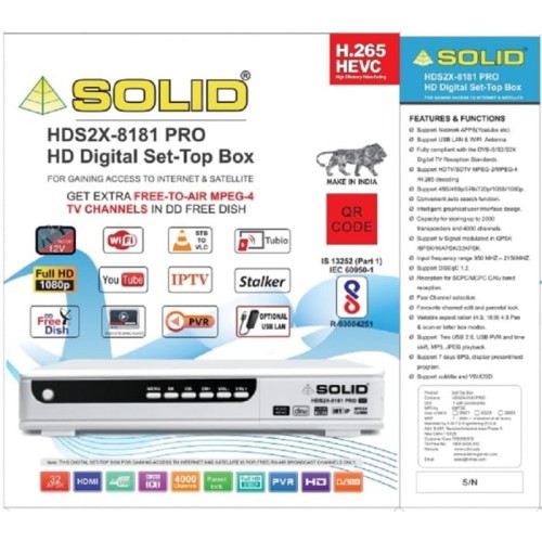 SOLID HDS2X-8181PRO H.265 T2-MI HEVC  S2X FullHD FTA  Set-Top Box